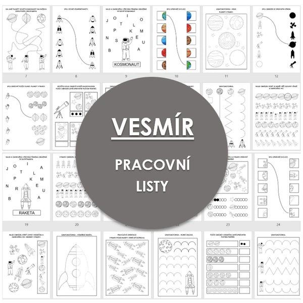 VESMÍR-pracovní listy pro MŠ