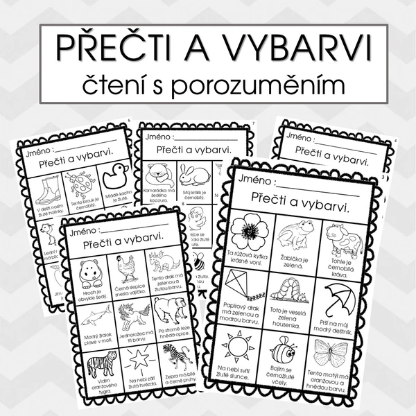 Přečti a vybarvi - čtení s porozuměním