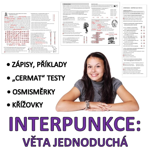 INTERPUNKCE: Věta jednoduchá (vše s ŘEŠENÍM)