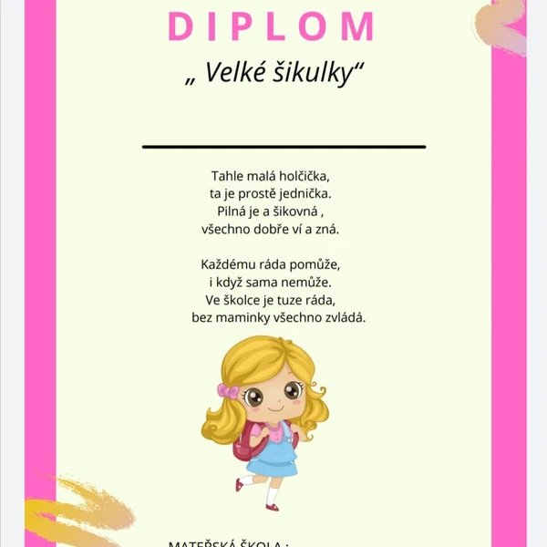 DIPLOMY PRO ŠIKULKY