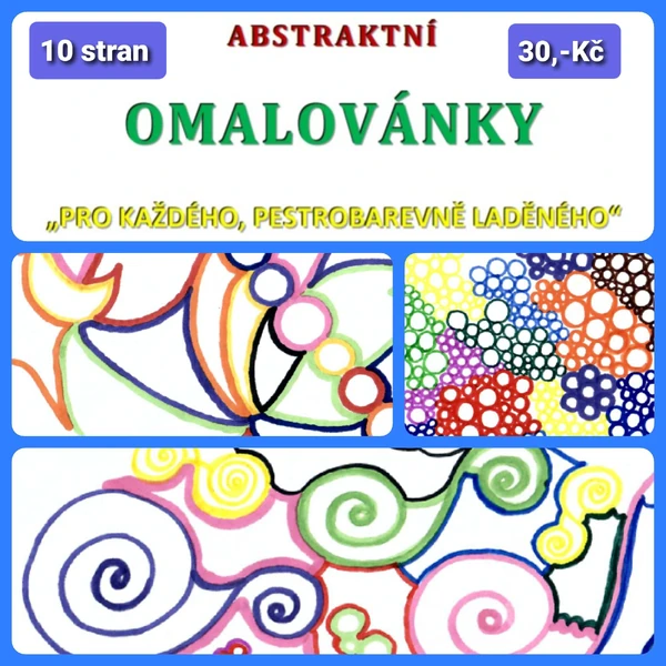 Abstraktní omalovánky pro každého, barevně laděného