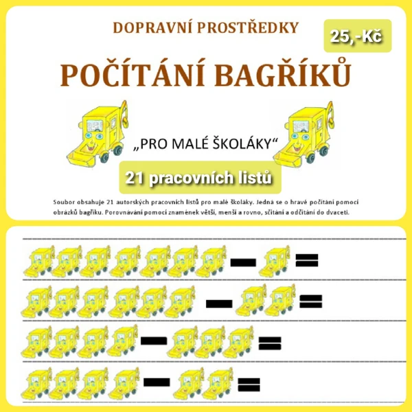 Počítání do dvaceti s pohádkovými bagříky