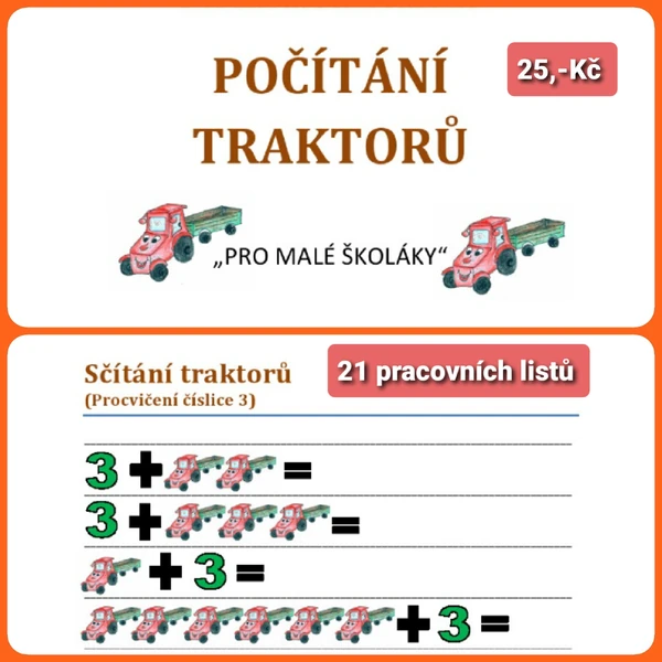 Počítání do dvaceti s pohádkovými traktory