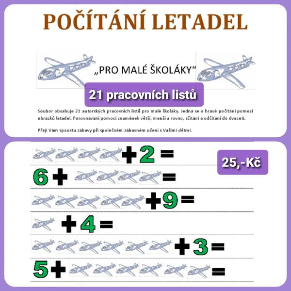 Počítání do dvaceti s pohádkovými letadly