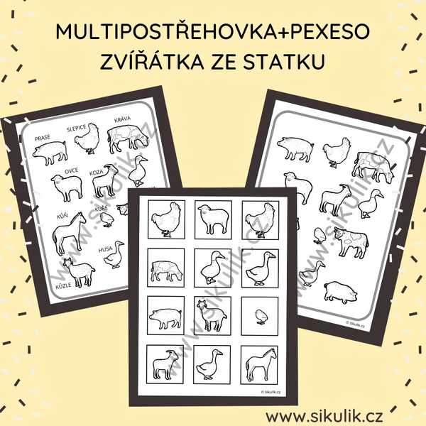 Multipostřehovka+ pexeso omalovánkové Statek
