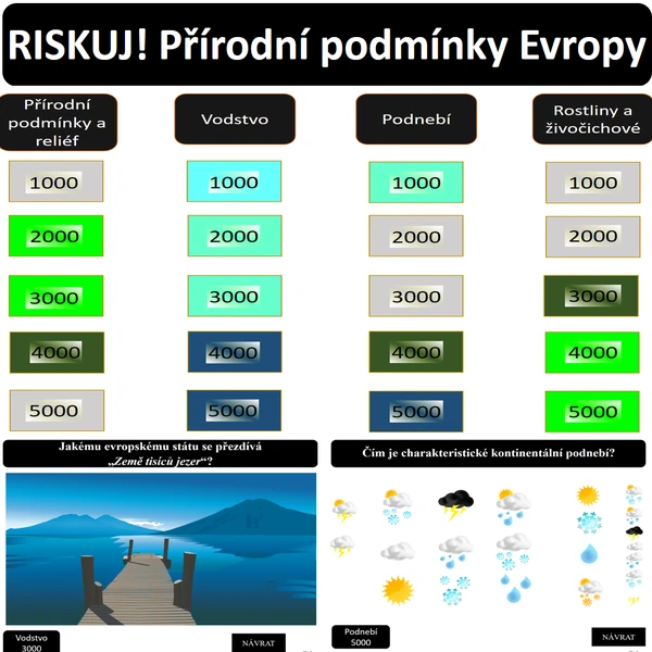RISKUJ! Přírodní podmínky Evropy