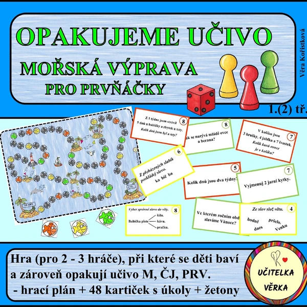 OPAKOVÁNÍ UČIVA - M, ČJ, PRV - hra pro prvňáčky