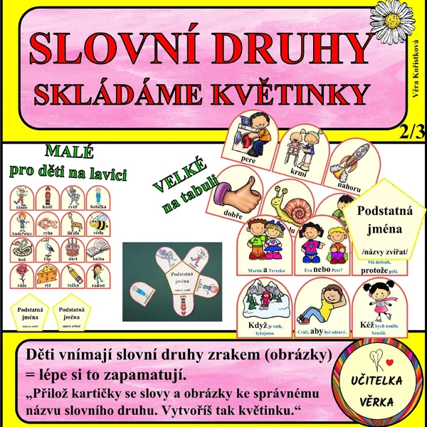 SLOVNÍ DRUHY - skládáme květinky