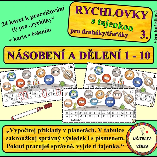 RYCHLOVKY 3. - NÁSOBENÍ A DĚLENÍ 1 - 10
