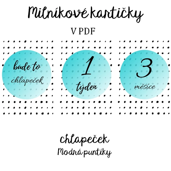 Milníkové kartičky - chlapeček