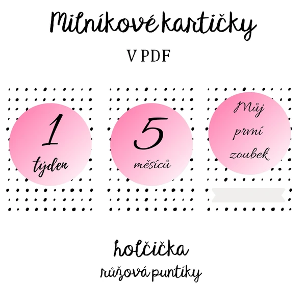 Milníkové kartičky - holčička 