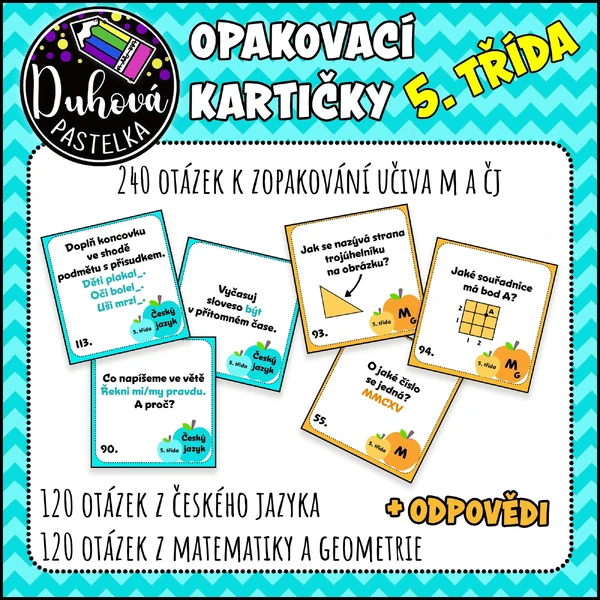 Opakovací kartičky z 5. třídy