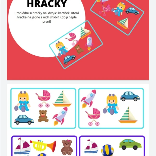 POSTŘEHOVÉ KARTY-  HRAČKY