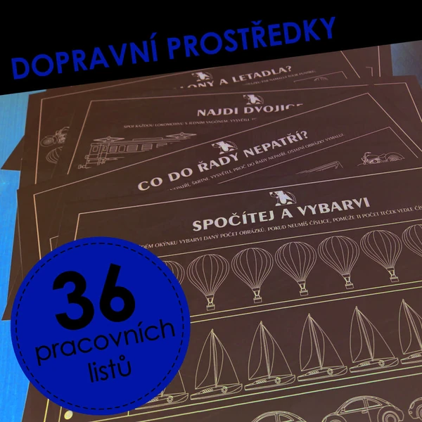 Dopravní prostředky - pracovní listy