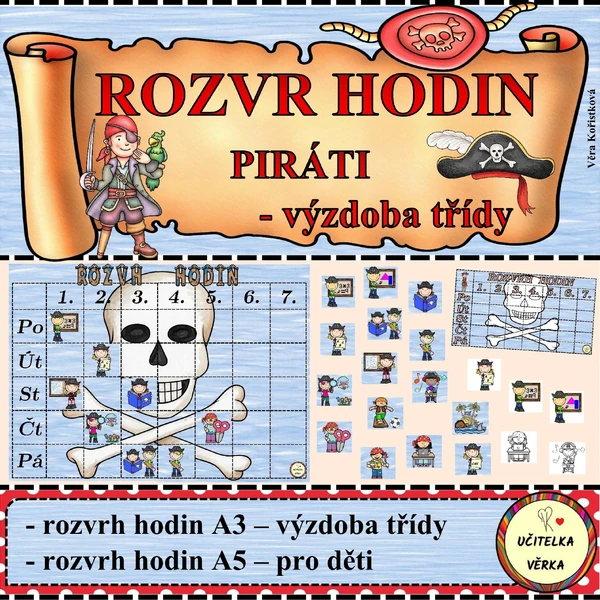 ROZVRH HODIN - PIRÁTI - výzdoba třídy