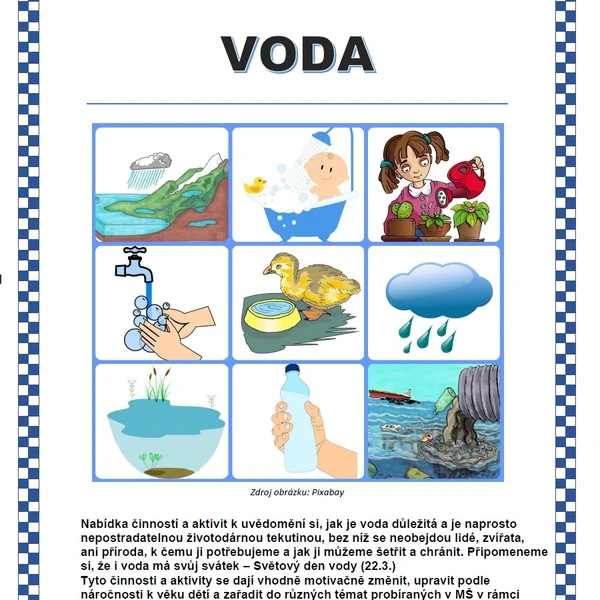 Tématický blok - VODA (příprava)