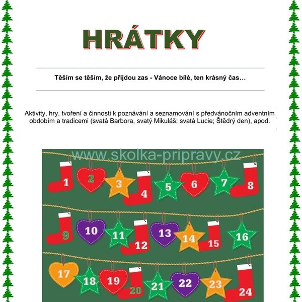 Tématický blok - ADVENTNÍ HRÁTKY... 