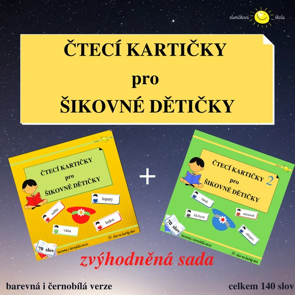 ČTECÍ KARTIČKY PRO ŠIKOVNÉ DĚTIČKY - zvýhodněná sada