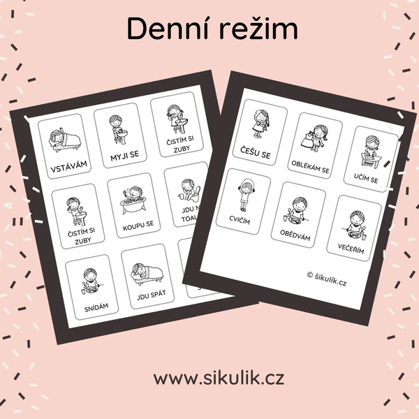 Omalovánkové Kartičky Denní Režim