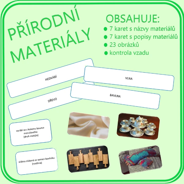 Přírodní materiály - co je z čeho vyrobeno?