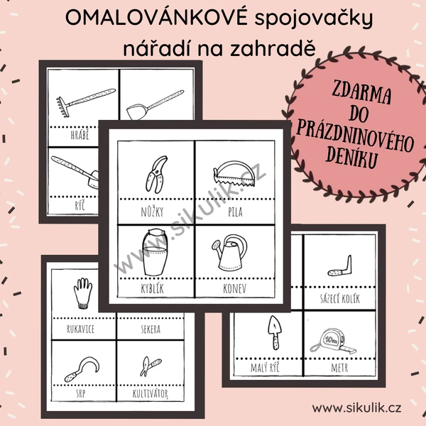 Omalovánkové Spojovačky Nářadí Zahrada