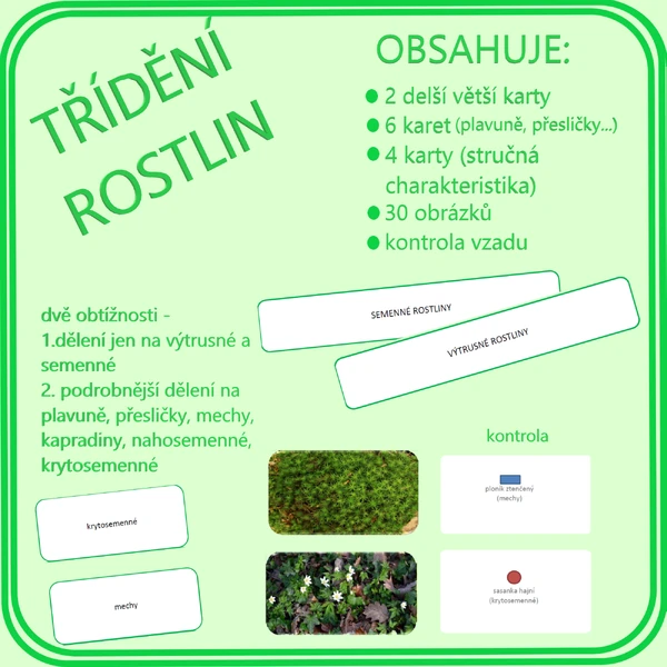 Třídění rostlin - výtrusné x semenné 