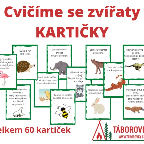 Cvičíme se zvířaty - Kartičky