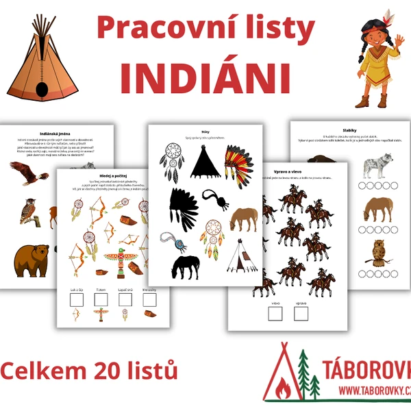 Pracovní listy indiáni