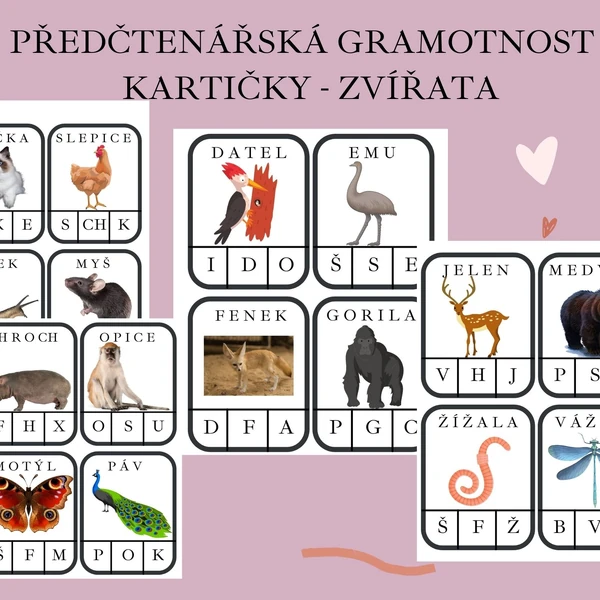 Předčtenářská gramotnost - ZVÍŘECÍ kolíčkování