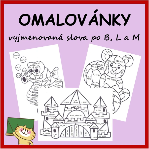 Omalovánky vyjmenovaná slova po B, L a M