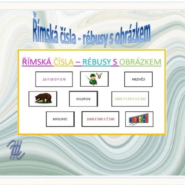 Římská čísla - RÉBUSY S OBRÁZKEM