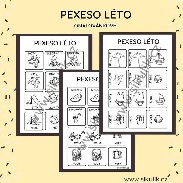 OMALOVÁNKOVÉ PEXESO LÉTO