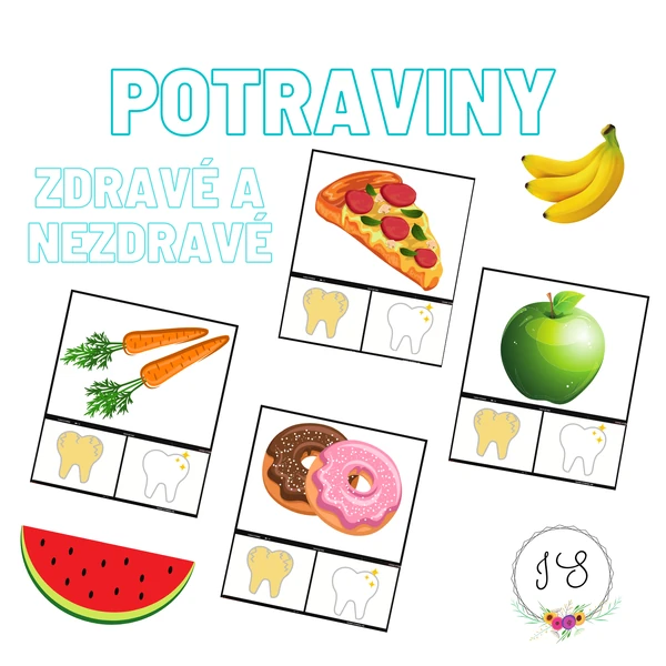 Kolíčkování - zdravé/nezdravé potraviny