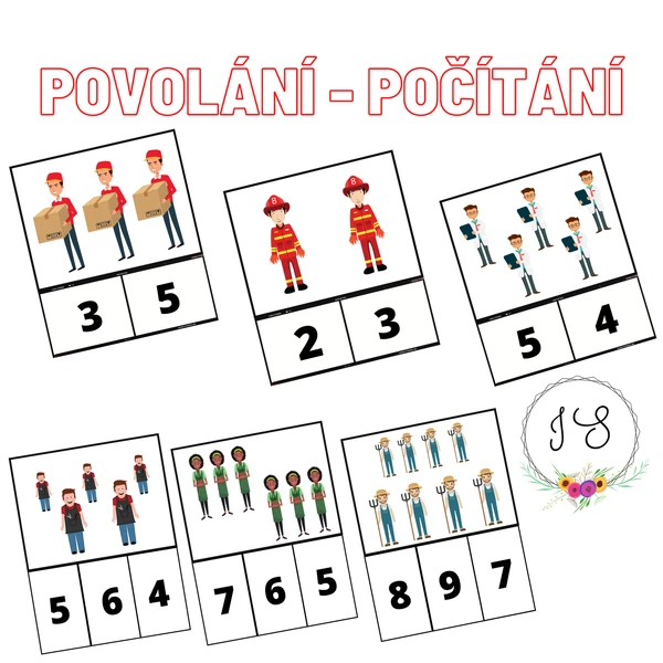Povolání - kolíčkování, počítání
