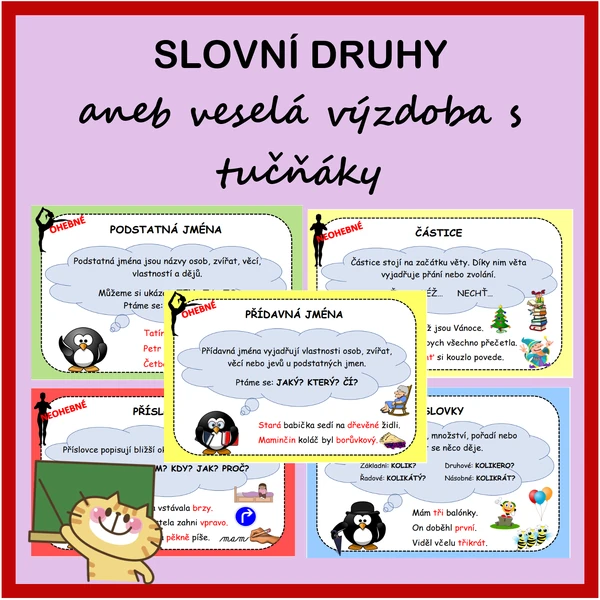 Slovní druhy s tučňáky