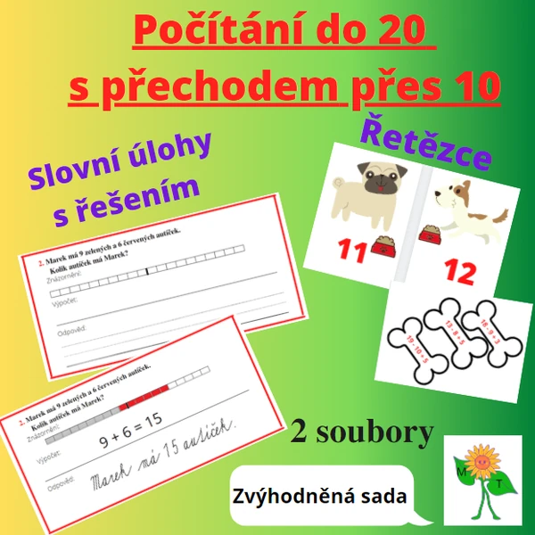 Počítání do 20 s přechodem přes desítku - zvýhodněná sada