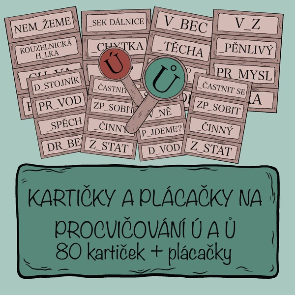 Kartičky a plácačky k opakování Ú/Ů