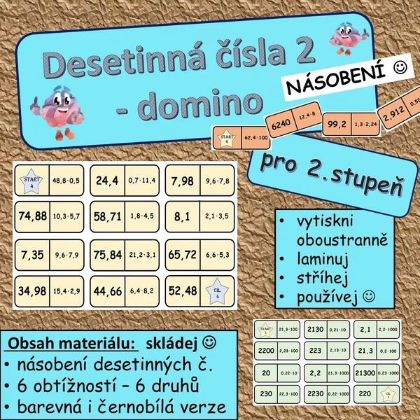 Desetinná čísla 2 - domino