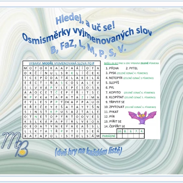 Hledej, a uč se! (osmisměrky)