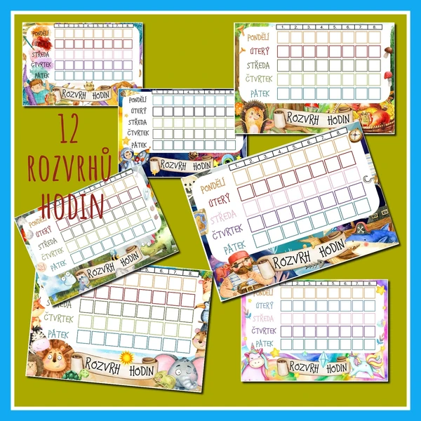 12x rozvrh hodin