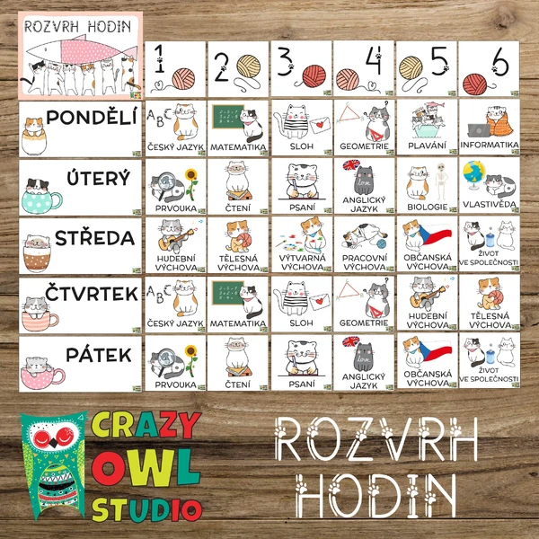KOŤATA – rozvrh hodin