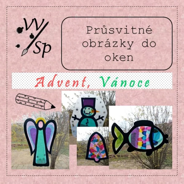 Průsvitné obrázky na okno - Advent, Vánoce