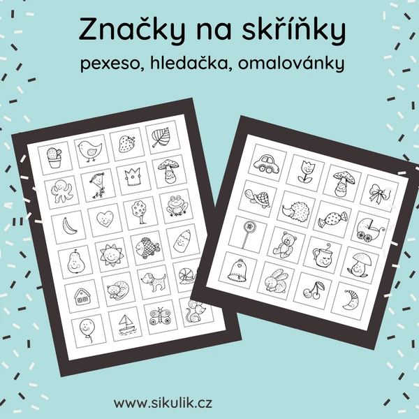 Značky Na Skříňky, Pexeso, Omalovánka, Hledačka
