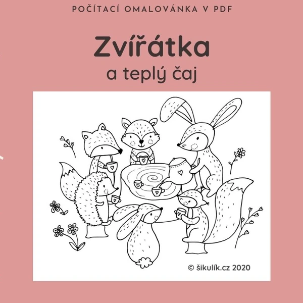 Omalovánka Teplý Čaj Se Zvířátky +Počítání