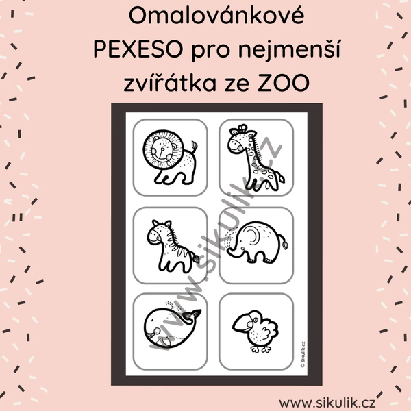 Omalovánky+ Pexeso Pro Nejmenší Zvířátka Ze ZOO
