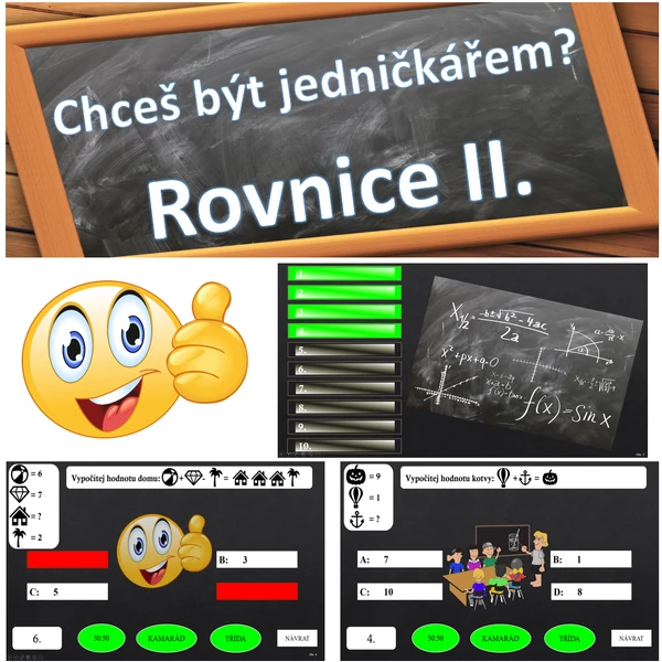Chceš být jedničkářem? Rovnice II.