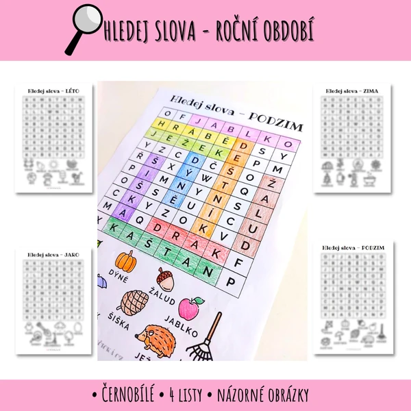 Hledej slova v tabulce - roční období