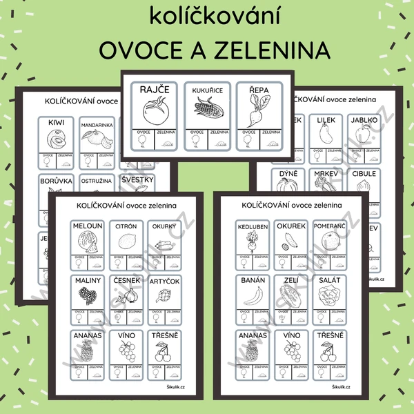 OMALOVÁNKOVÉ KOLÍČKOVÁNÍ OVOCE/ZELENINA