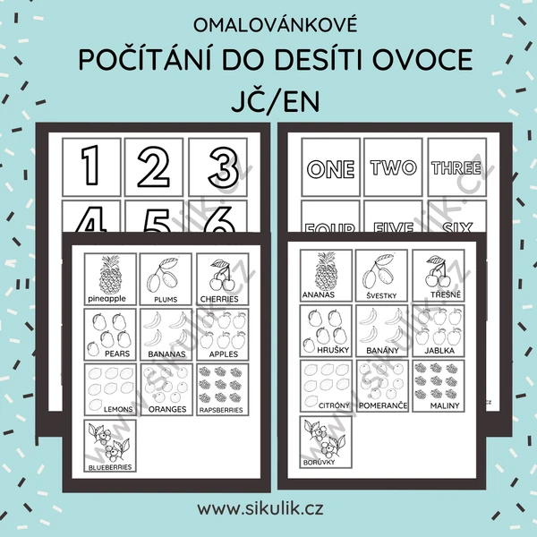JČ/EN POČÍTÁNÍ DO DESÍTI OVOCE