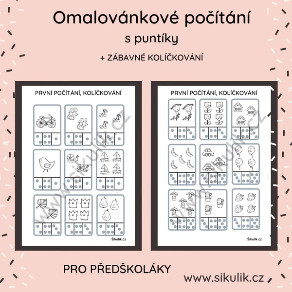 První puntíkaté počítání + Omalovánky